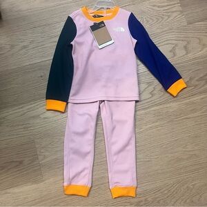 The North Face Pink and Blue Pajama Set with Soft Fabric